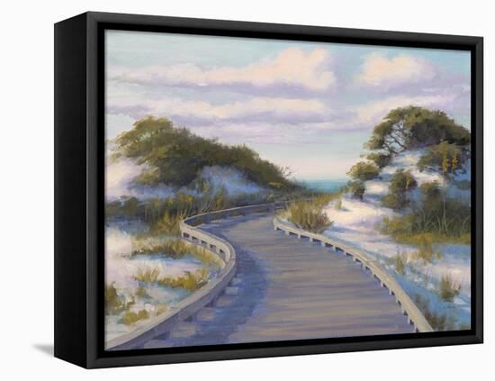 Boardwalk at The Beach-Jill Schultz McGannon-Framed Stretched Canvas
