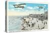 Boardwalk, Biplanes, Ocean View Beach, Virginia-null-Stretched Canvas