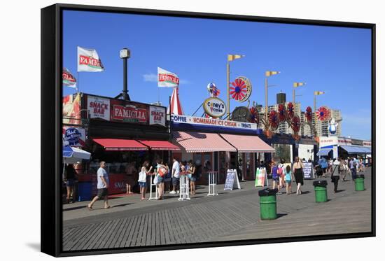 Boardwalk, Coney Island, Brooklyn, New York City, United States of America, North America-Wendy Connett-Framed Stretched Canvas