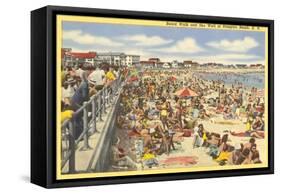 Boardwalk, Hampton Beach, New Hampshire-null-Framed Stretched Canvas