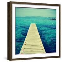 Boardwalk in Ses Illetes Beach in Formentera, Balearic Islands-nito-Framed Premium Giclee Print