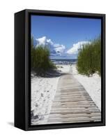 Boardwalk Leading to Beach, Liepaja, Latvia-Ian Trower-Framed Stretched Canvas