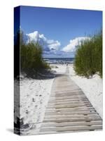 Boardwalk Leading to Beach, Liepaja, Latvia-Ian Trower-Stretched Canvas