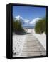 Boardwalk Leading to Beach, Liepaja, Latvia-Ian Trower-Framed Stretched Canvas