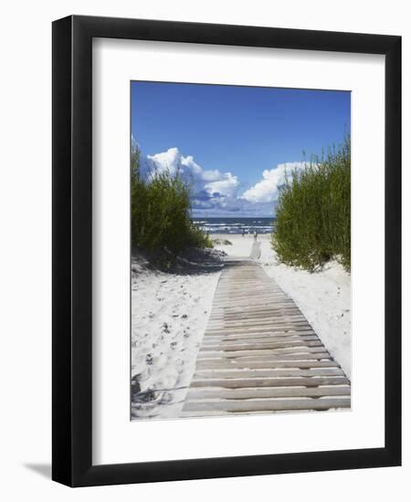 Boardwalk Leading to Beach, Liepaja, Latvia-Ian Trower-Framed Photographic Print