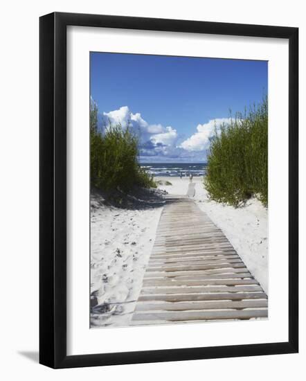 Boardwalk Leading to Beach, Liepaja, Latvia-Ian Trower-Framed Photographic Print