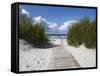 Boardwalk Leading to Beach, Liepaja, Latvia-Ian Trower-Framed Stretched Canvas