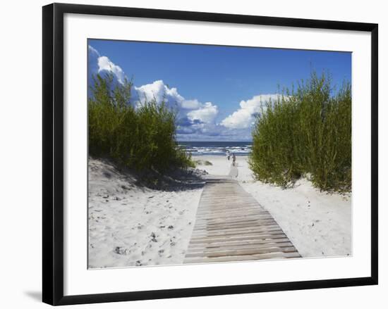 Boardwalk Leading to Beach, Liepaja, Latvia-Ian Trower-Framed Photographic Print