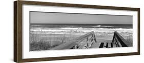 Boardwalk Leading Towards a Beach, Playlinda Beach, Canaveral National Seashore, Titusville-null-Framed Photographic Print