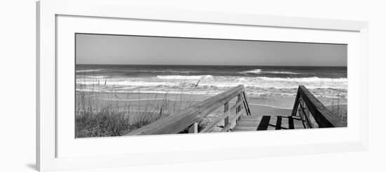 Boardwalk Leading Towards a Beach, Playlinda Beach, Canaveral National Seashore, Titusville-null-Framed Photographic Print