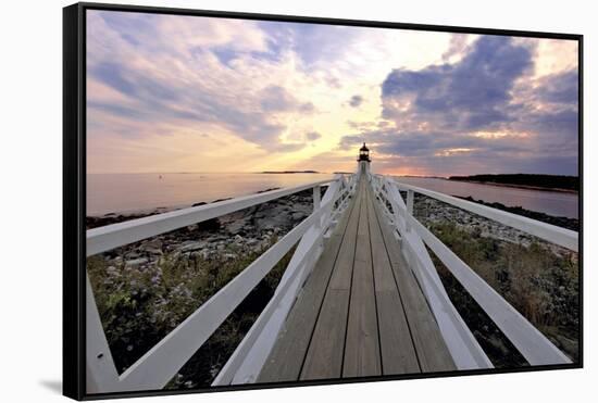 Boardwalk of Marshall Point Lighthouse-George Oze-Framed Stretched Canvas