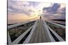 Boardwalk of Marshall Point Lighthouse-George Oze-Stretched Canvas