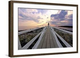 Boardwalk of Marshall Point Lighthouse-George Oze-Framed Photographic Print