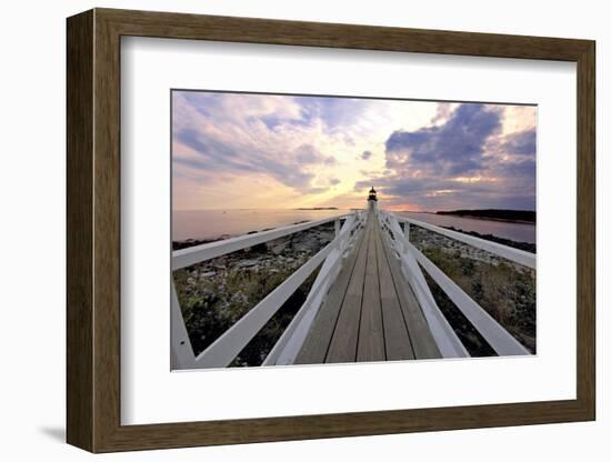 Boardwalk of Marshall Point Lighthouse-George Oze-Framed Photographic Print