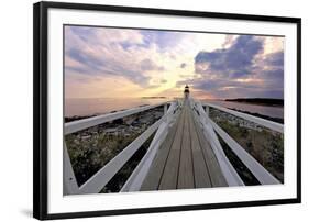 Boardwalk of Marshall Point Lighthouse-George Oze-Framed Photographic Print