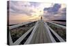 Boardwalk of Marshall Point Lighthouse-George Oze-Stretched Canvas