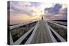 Boardwalk of Marshall Point Lighthouse-George Oze-Stretched Canvas