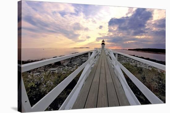 Boardwalk of Marshall Point Lighthouse-George Oze-Stretched Canvas