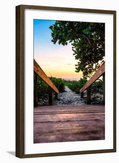 Boardwalk on the Beach at Sunset - Florida-Philippe Hugonnard-Framed Photographic Print