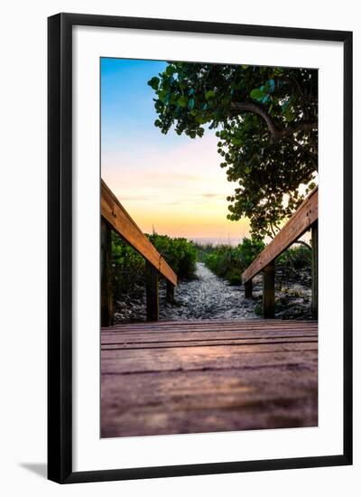 Boardwalk on the Beach at Sunset - Florida-Philippe Hugonnard-Framed Photographic Print