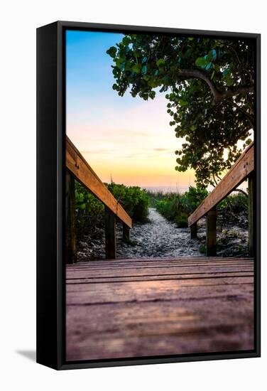 Boardwalk on the Beach at Sunset - Florida-Philippe Hugonnard-Framed Stretched Canvas