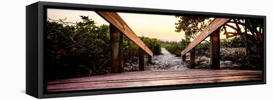 Boardwalk on the Beach at Sunset - Florida-Philippe Hugonnard-Framed Stretched Canvas