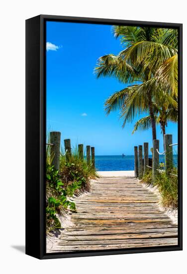 Boardwalk on the Beach - Key West - Florida-Philippe Hugonnard-Framed Stretched Canvas