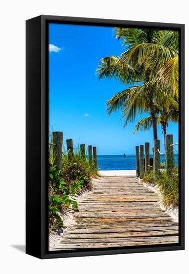 Boardwalk on the Beach - Key West - Florida-Philippe Hugonnard-Framed Stretched Canvas