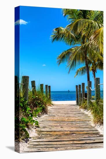 Boardwalk on the Beach - Key West - Florida-Philippe Hugonnard-Stretched Canvas