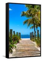 Boardwalk on the Beach - Key West - Florida-Philippe Hugonnard-Framed Stretched Canvas