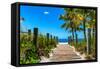 Boardwalk on the Beach - Key West - Florida-Philippe Hugonnard-Framed Stretched Canvas