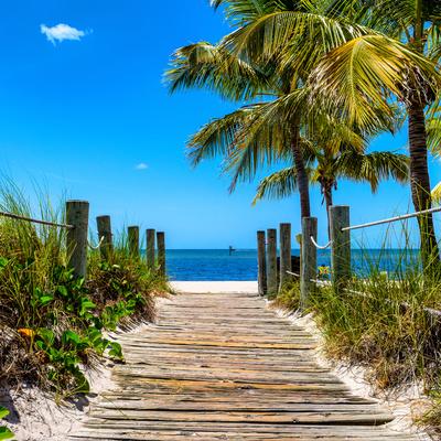 'Boardwalk on the Beach Key West Florida' Photographic Print