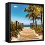 Boardwalk on the Beach - Key West - Florida-Philippe Hugonnard-Framed Stretched Canvas