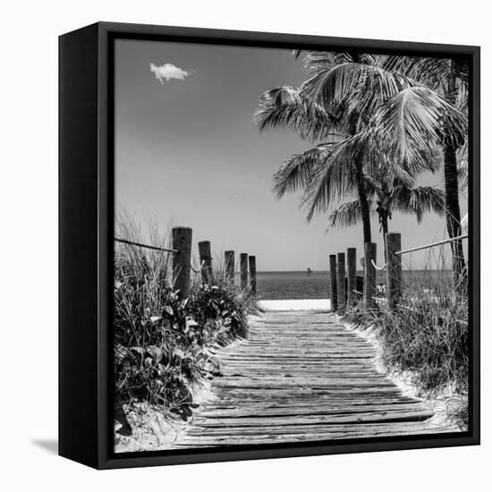 Boardwalk on the Beach - Key West - Florida-Philippe Hugonnard-Framed Stretched Canvas