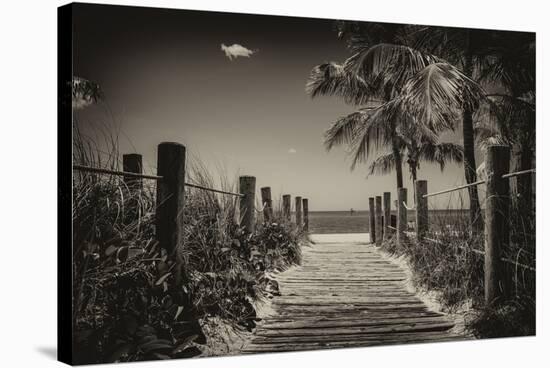 Boardwalk on the Beach - Key West - Florida-Philippe Hugonnard-Stretched Canvas