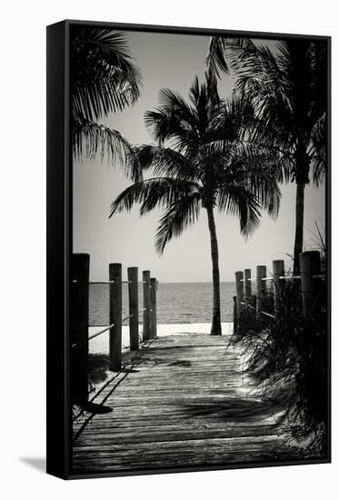 Boardwalk on the Beach - Key West - Florida-Philippe Hugonnard-Framed Stretched Canvas