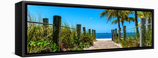 Boardwalk on the Beach - Key West - Florida-Philippe Hugonnard-Framed Stretched Canvas