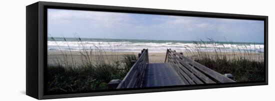 Boardwalk on the Beach, Nokomis, Sarasota County, Florida, USA-null-Framed Stretched Canvas