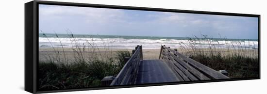 Boardwalk on the Beach, Nokomis, Sarasota County, Florida, USA-null-Framed Stretched Canvas