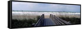 Boardwalk on the Beach, Nokomis, Sarasota County, Florida, USA-null-Framed Stretched Canvas