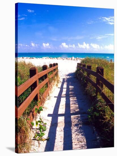 Boardwalk, South Beach, Miami, Florida, USA-Terry Eggers-Stretched Canvas