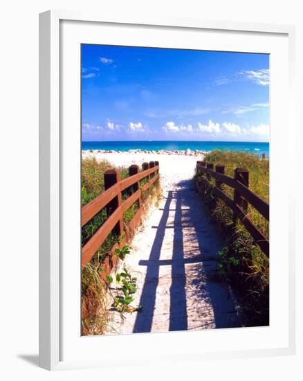 Boardwalk, South Beach, Miami, Florida, USA-Terry Eggers-Framed Premium Photographic Print