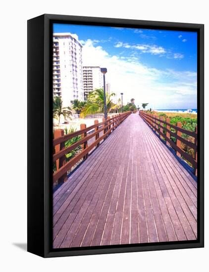 Boardwalk, South Beach, Miami, Florida, USA-Terry Eggers-Framed Stretched Canvas