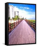 Boardwalk, South Beach, Miami, Florida, USA-Terry Eggers-Framed Stretched Canvas