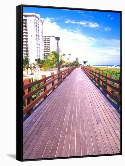 Boardwalk, South Beach, Miami, Florida, USA-Terry Eggers-Framed Stretched Canvas