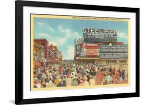 Boardwalk, Steel Pier, Atlantic City, New Jersey-null-Framed Art Print