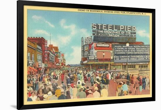 Boardwalk, Steel Pier, Atlantic City, New Jersey-null-Framed Art Print