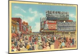 Boardwalk, Steel Pier, Atlantic City, New Jersey-null-Mounted Art Print