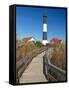 Boardwalk to Fire Island Lighthouse, NY-George Oze-Framed Stretched Canvas