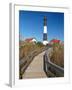 Boardwalk to Fire Island Lighthouse, NY-George Oze-Framed Photographic Print